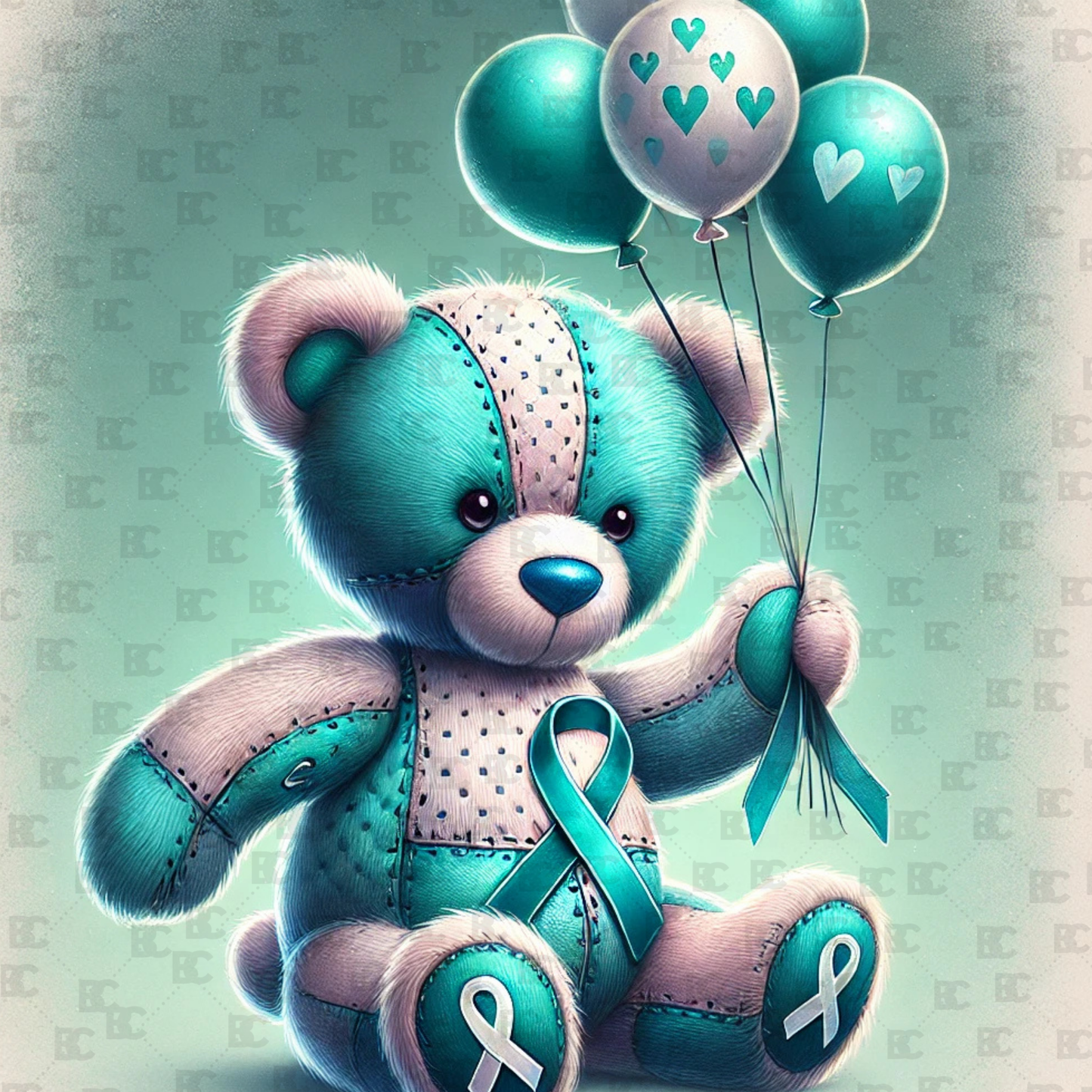 "Ribbon of Love: Awareness Teddy Bear"