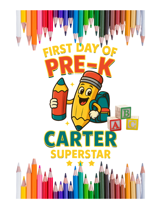 🎒 First Day of Pre-K Shirt – Personalized with Name – ‘LLCBOSSCRAFTING’ Edition ✏️⭐